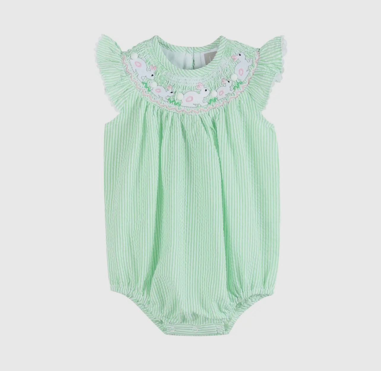 Green Smocked Romper