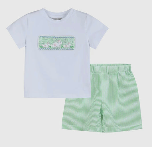 Green Smocked Set