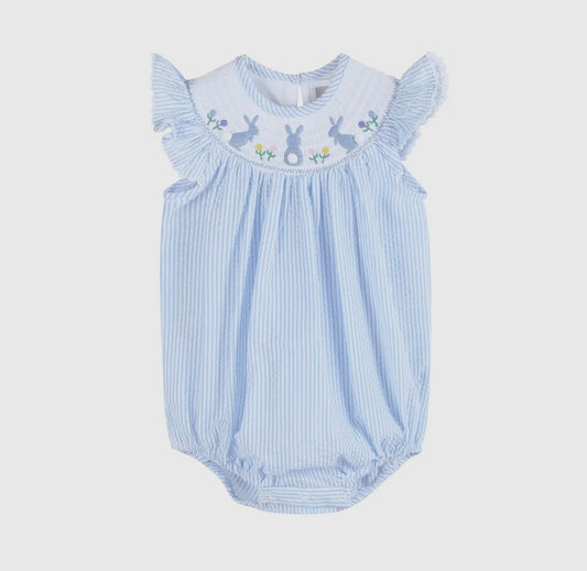 Light Blue Smocked Romper